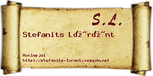 Stefanits Lóránt névjegykártya