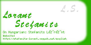 lorant stefanits business card
